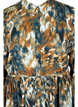 Robe chemise en viscose imprimée à taille ajustable, Rubber AOP, Packshot image number 2