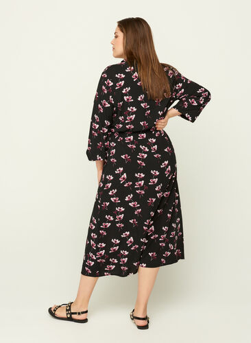 Petite robe, Black AOP, Model image number 1