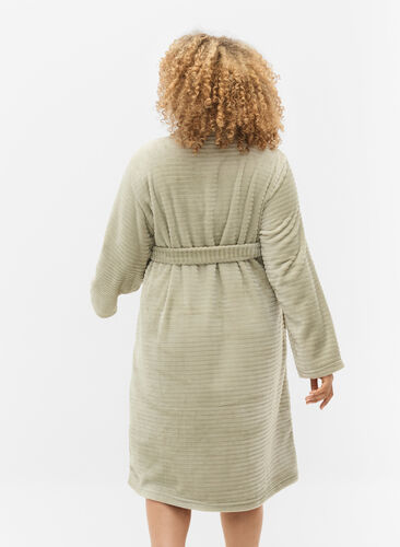 Robe de chambre avec poches et fermeture éclair, Seagrass , Model image number 1
