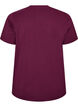 T-shirt met bloemenborduursel en strassteentjes, Paars, Packshot image number 1