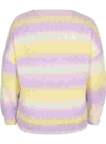 Gebreide trui met v-hals, Lavender Comb., Packshot image number 1