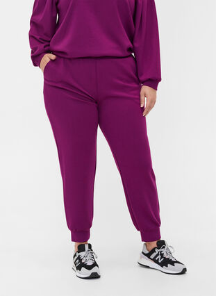 Pantalon de jogging avec poches, Dark Purple, Model image number 2