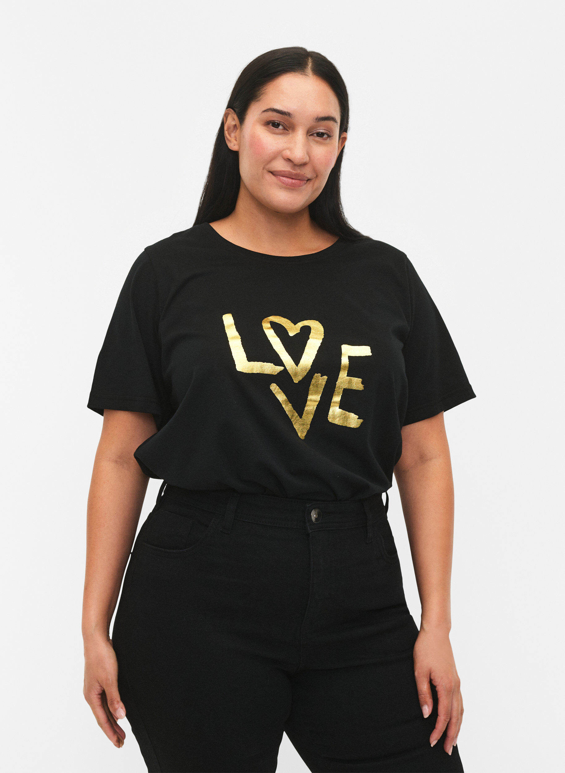 ZizziFLASH - 2-pack t-shirt met motief, Black/Port Royale , Model image number 0