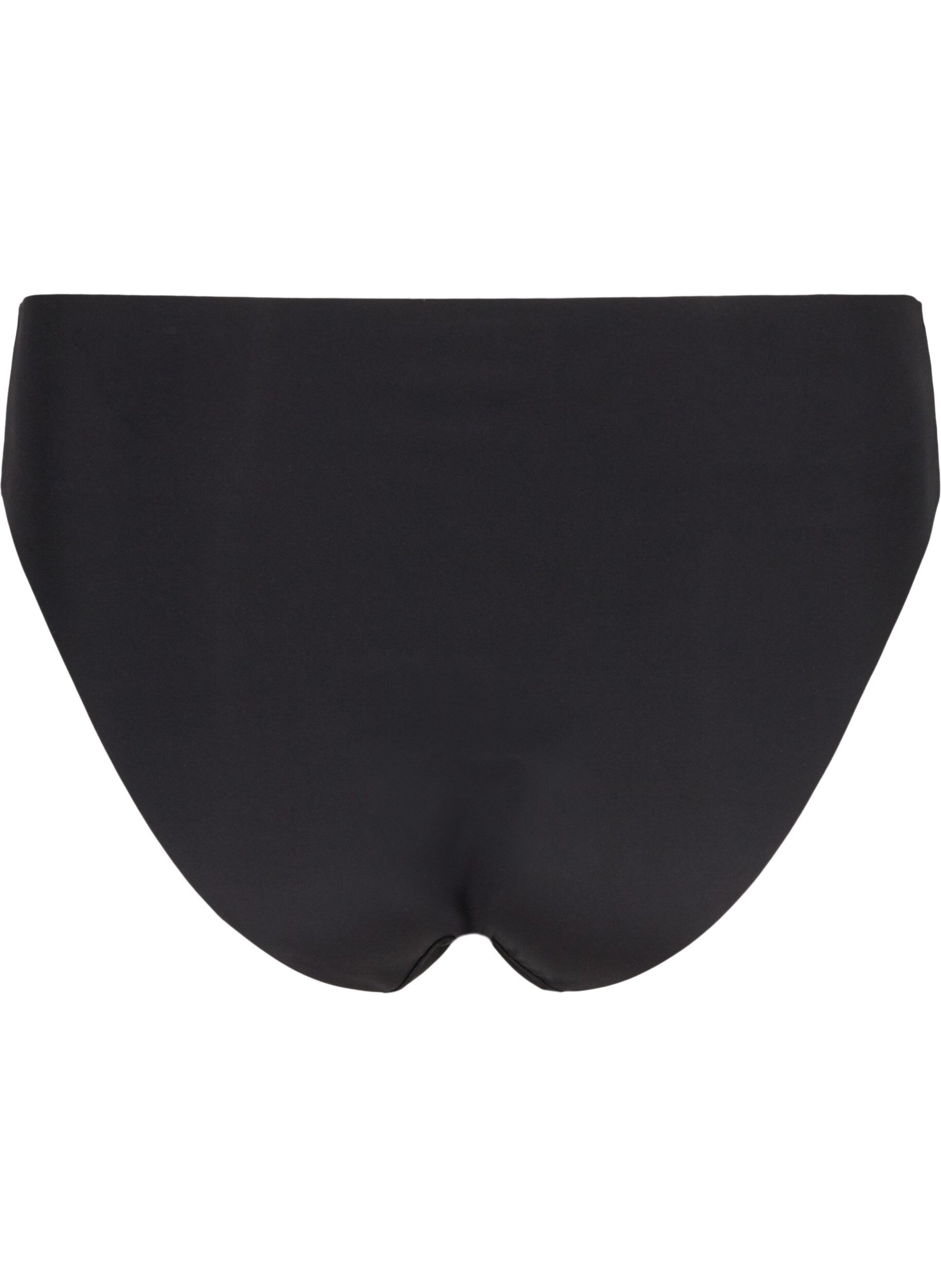 ZizziSet van 2 naadloze slips, Black, Packshot image number 1