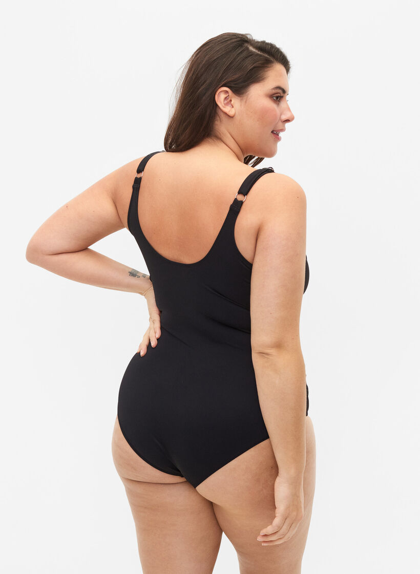 Maillot de bain avec &eacute;charpe, Noir, Model image number 1