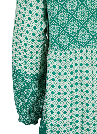 A-vorm jurk met patronen en uitsnijdingen, Green AOP, Packshot image number 3