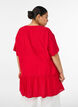 Tunique ample &agrave; texture froiss&eacute;e et ourlet &agrave; volants, Rouge, Model image number 2