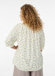 Gebloemde viscose blouse met halflange mouwen, Wit, Model image number 2