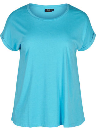 T-shirt en mélange coton, RIVER BLUE Mel., Packshot image number 0