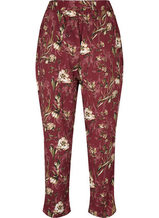 Pantalon de pyjama avec imprimé floral, Cabernet Flower Pr., Packshot image number 1