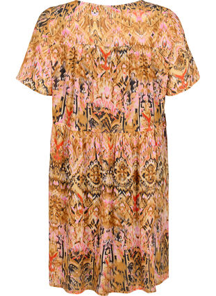 Robe courte à col en V avec imprimé, Colorful Ethnic, Packshot image number 1