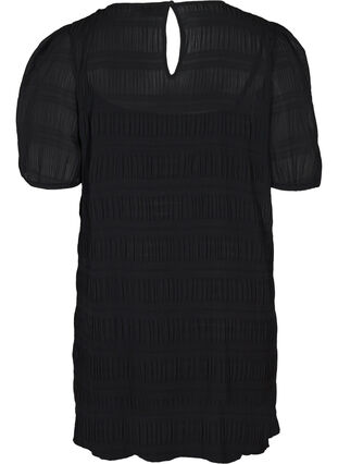 Robe tunique avec texture imprimé, Black, Packshot image number 1