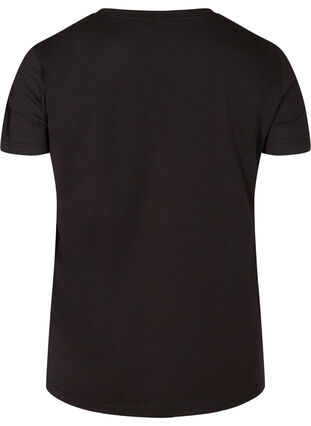 Katoenen t-shirt met korte mouwen en klinknagels, Black, Packshot image number 1