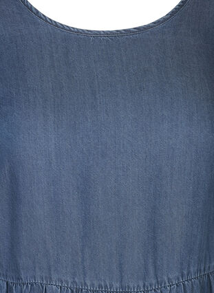 Robe en jean plissée à manches courtes, Medium Blue, Packshot image number 2