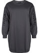 Robe sweat avec détails brodés., Dark Grey, Packshot image number 0