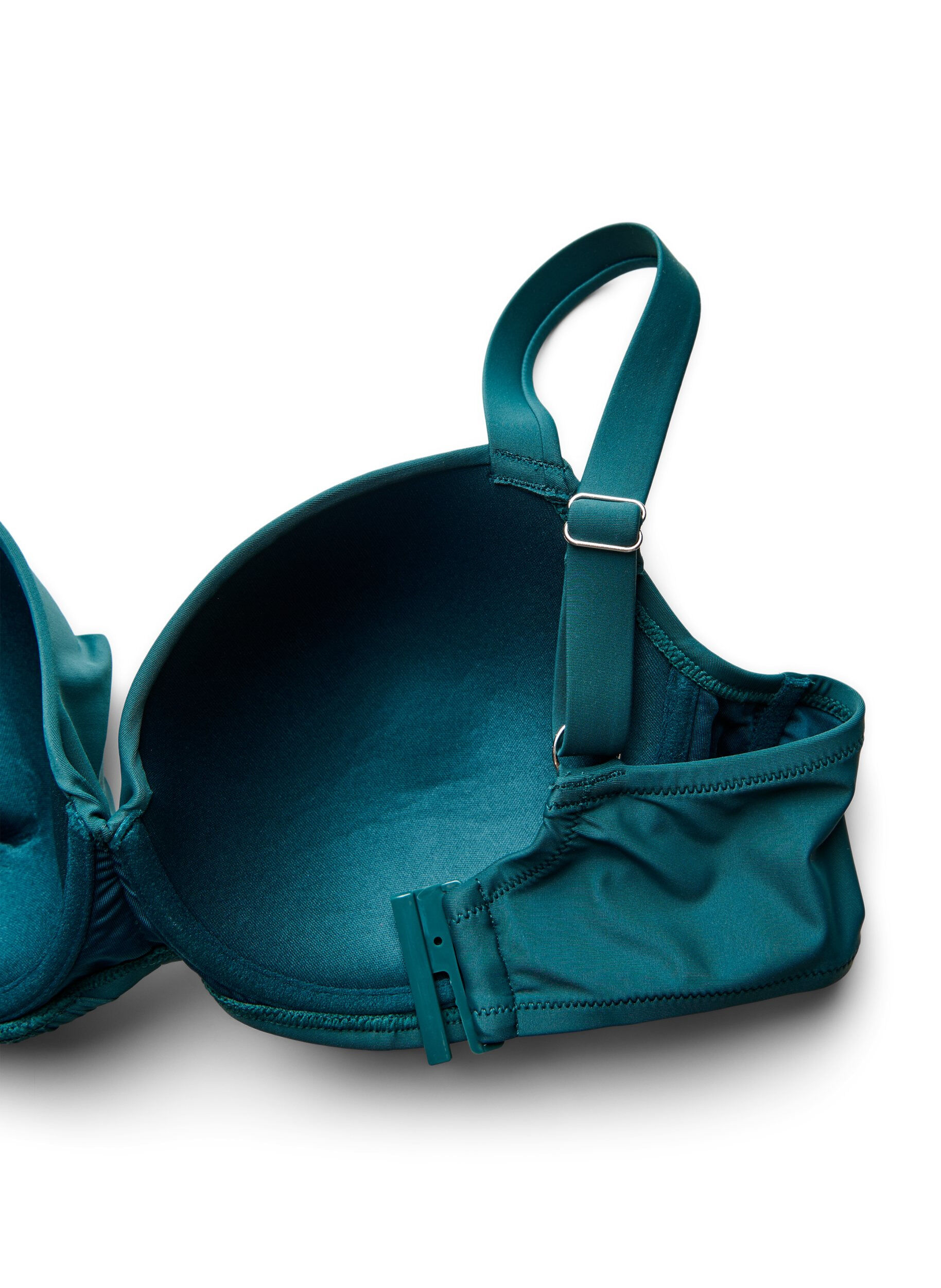 ZizziBikini top met beugel en plooien, Groen, Packshot image number 3