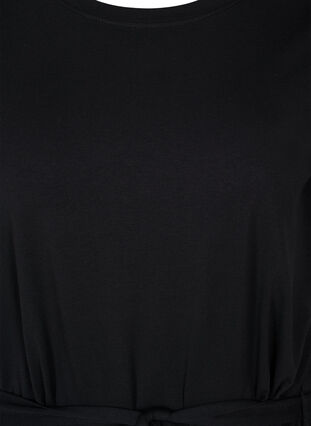 Robe à manches courtes avec ceinture à la taille, Black, Packshot image number 2