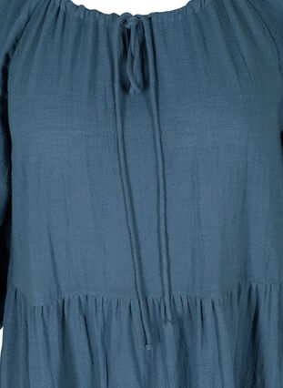 Katoenen jurk met 3/4 mouwen en strikje, Bering Sea, Packshot image number 2