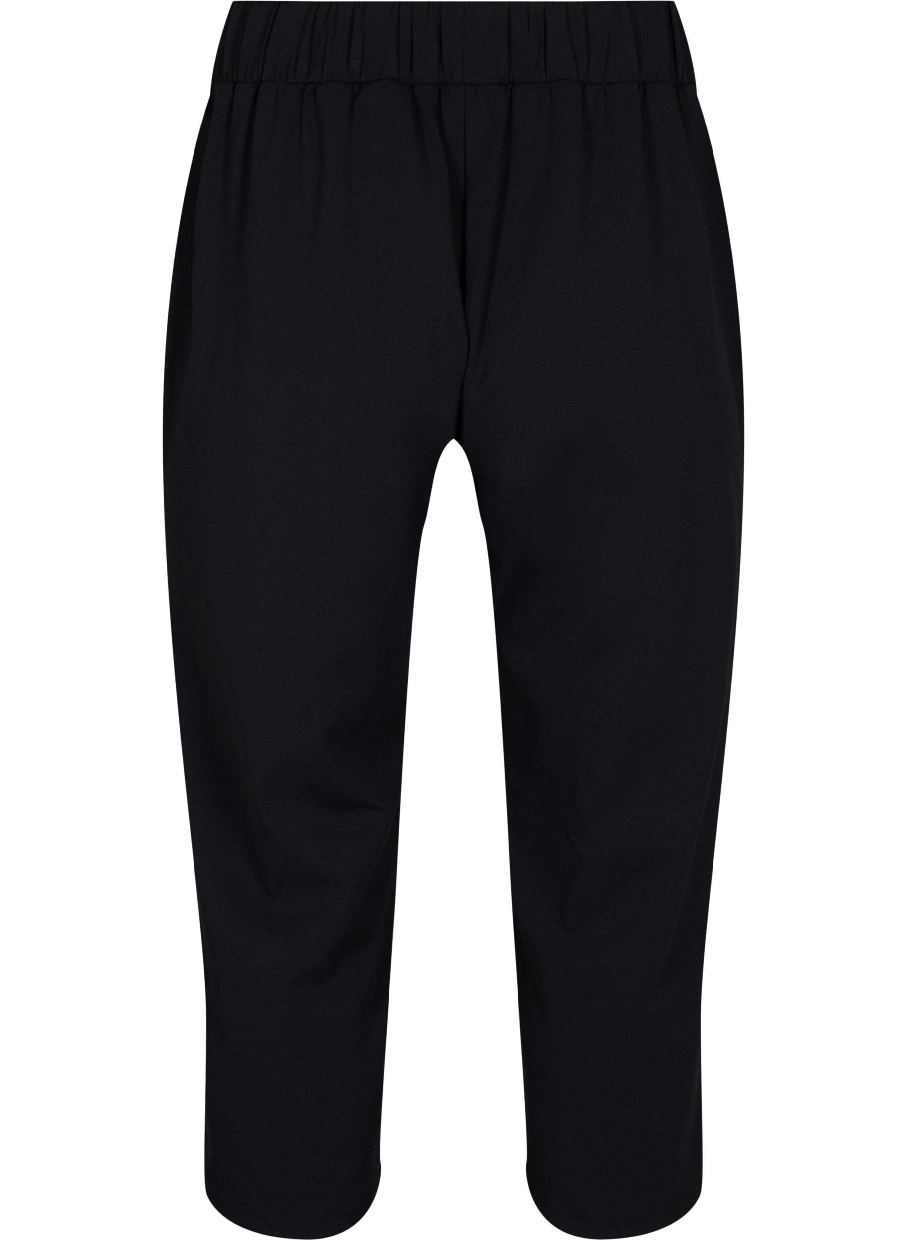 Zizzi7/8 broek met losse pasvorm, Zwart, Packshot image number 1