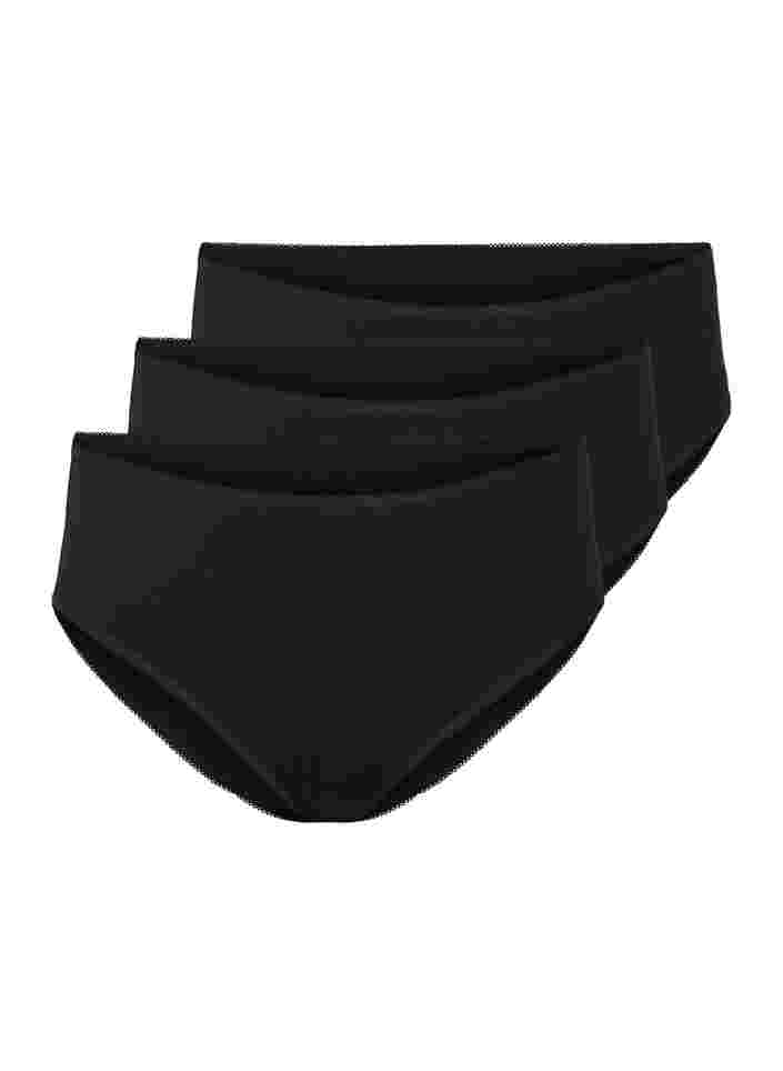 Lot de 3 culottes en coton taille haute, Black, Packshot image number 0
