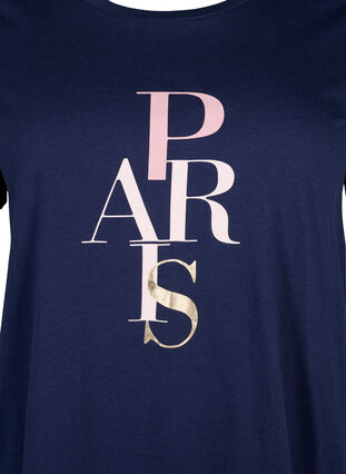 T-shirt en coton avec imprimé texte, Medieval B. w. Paris, Packshot image number 2