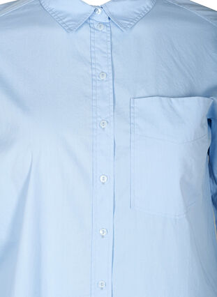 Chemise longue en coton avec poches poitrine, Blue Heron, Packshot image number 2
