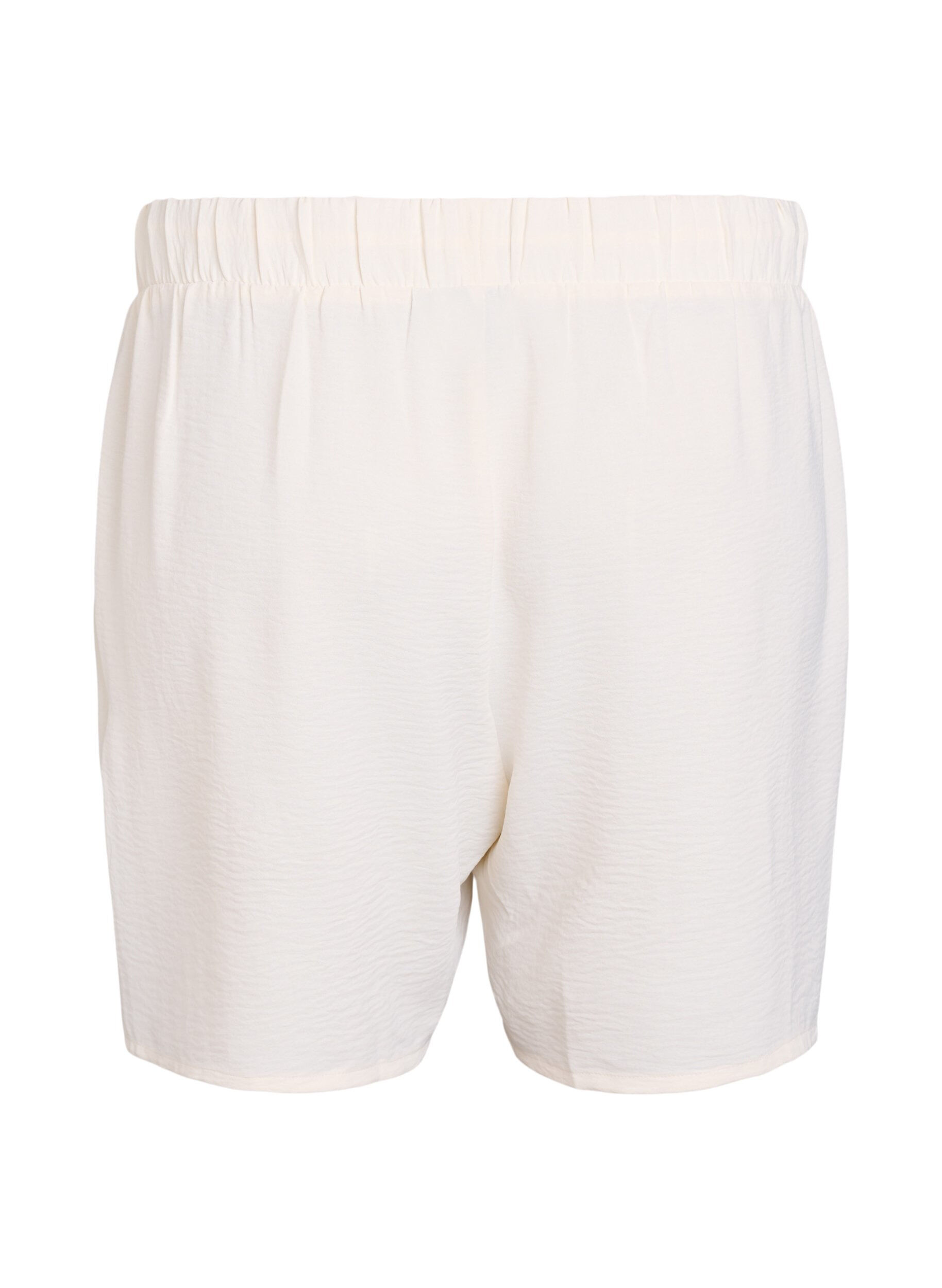 ZizziKorte broek met zakken en elastische tailleband, Vanille, Packshot image number 1