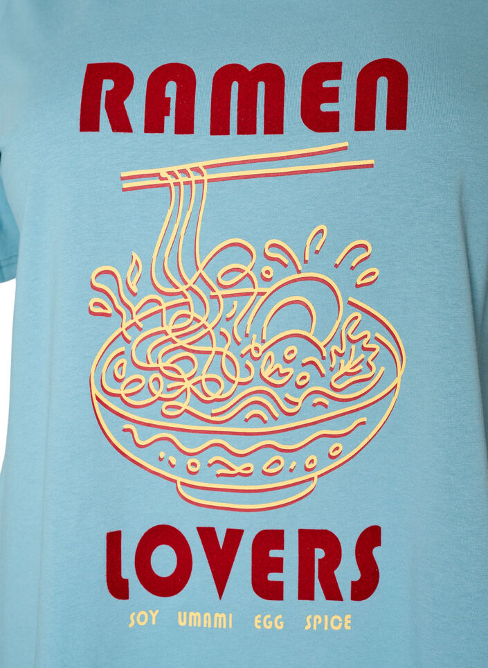 Katoenen T-shirt met print, Blauw, Packshot image number 2