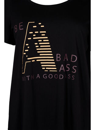 Sport-T-shirt met print, Black w. Bad Ass, Packshot image number 2