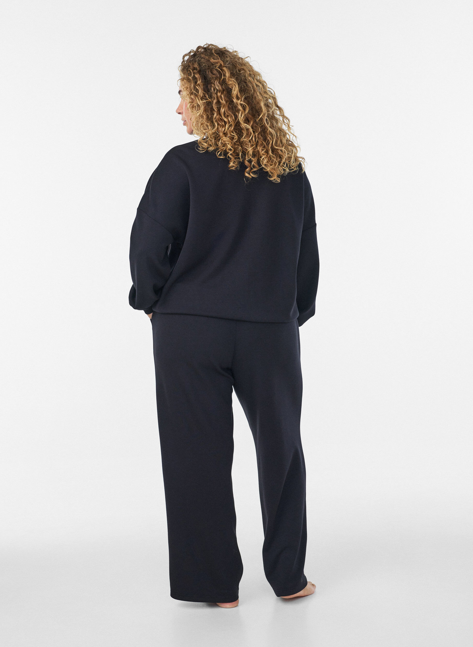ZizziJersey vest met rits en hoge kraag, Zwart, Model image number 2