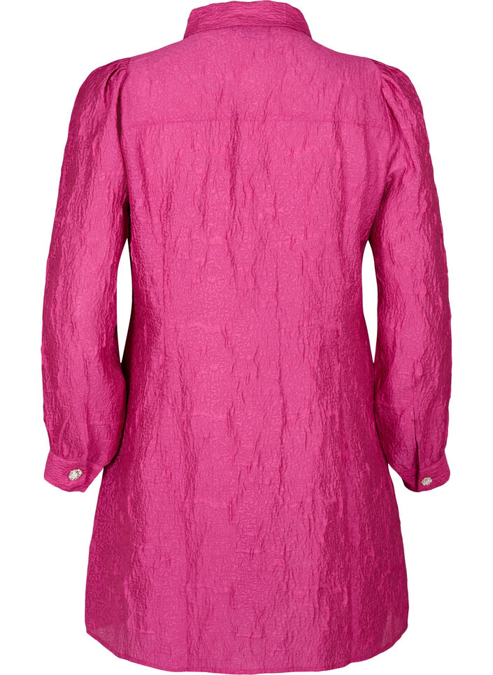 Robe chemise avec texture et boutons perle, Cactus Flower, Packshot image number 1