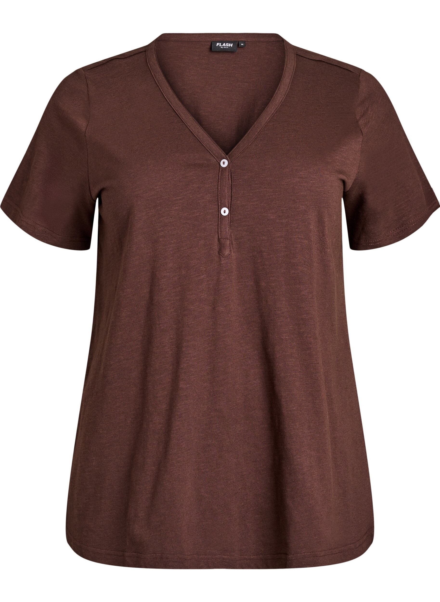 FLASH - T-shirt met knoopdetail