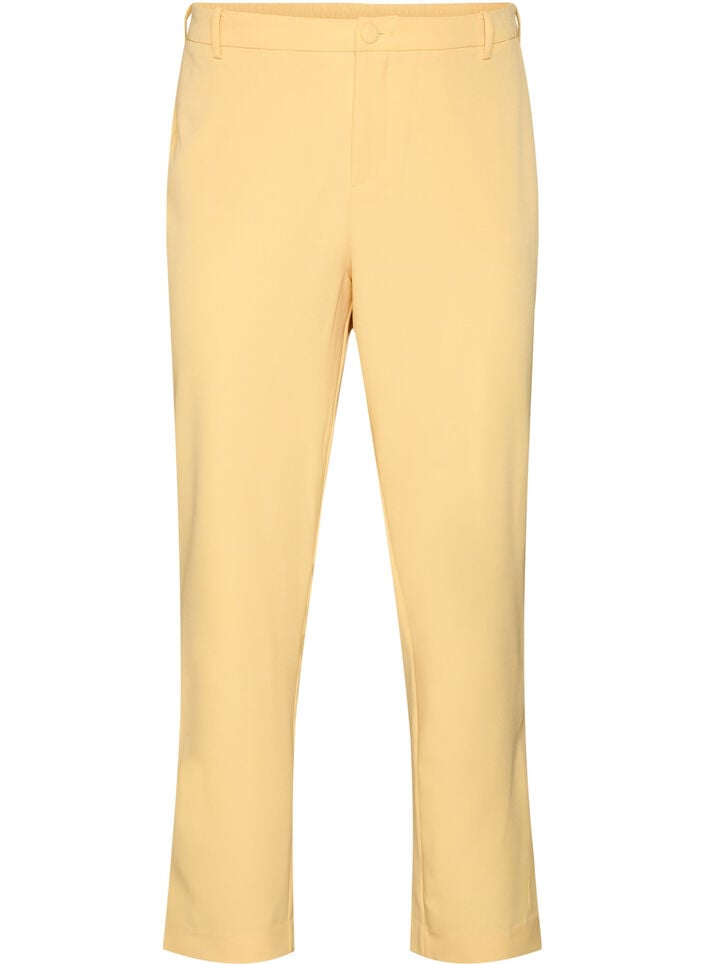 Pantalon avec poches et jambes droites, Jaune clair, Packshot image number 0
