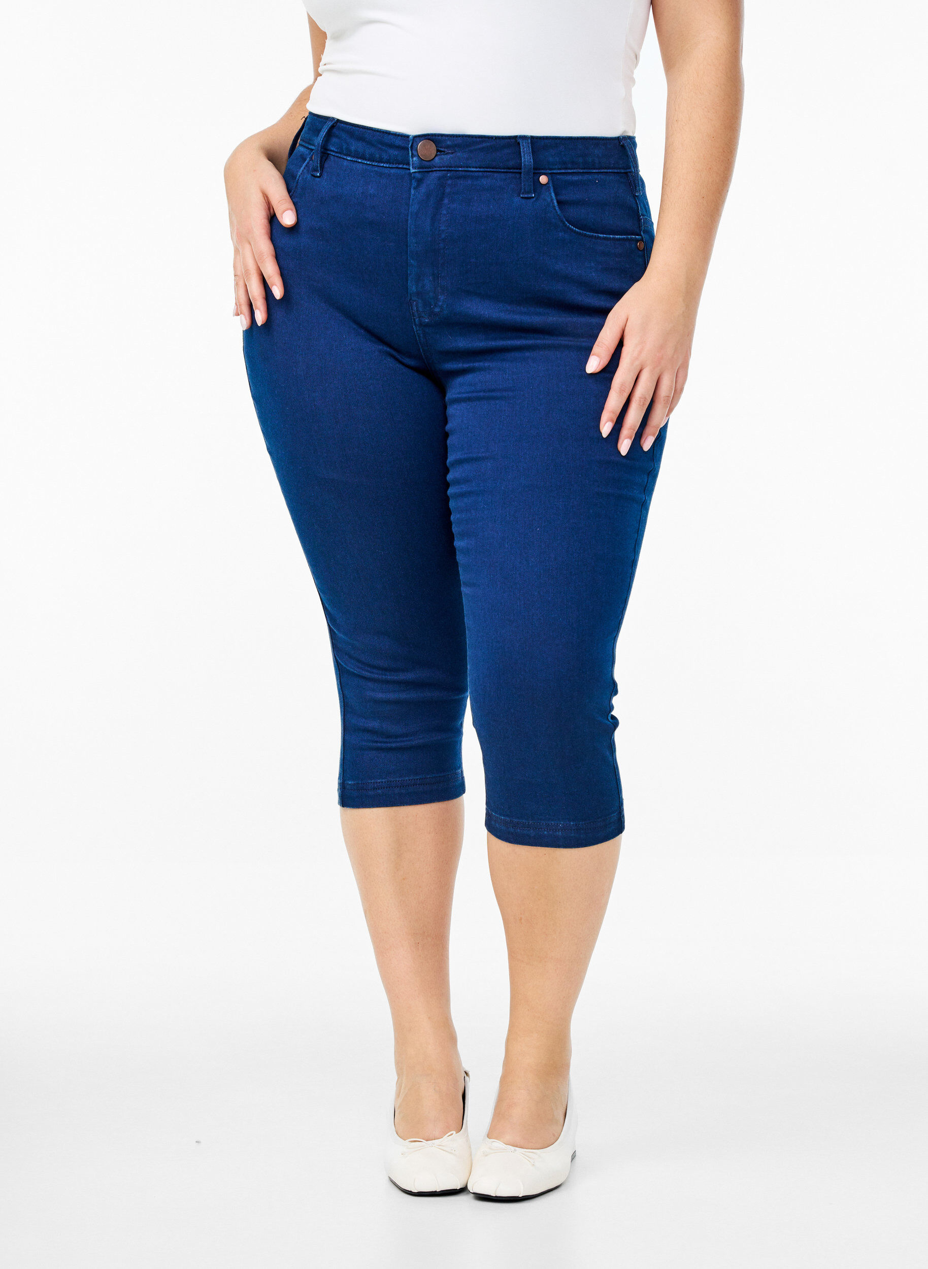 ZizziAmy capri jeans met hoge taille en super strakke pasvorm, Blauw, Packshot image number 2