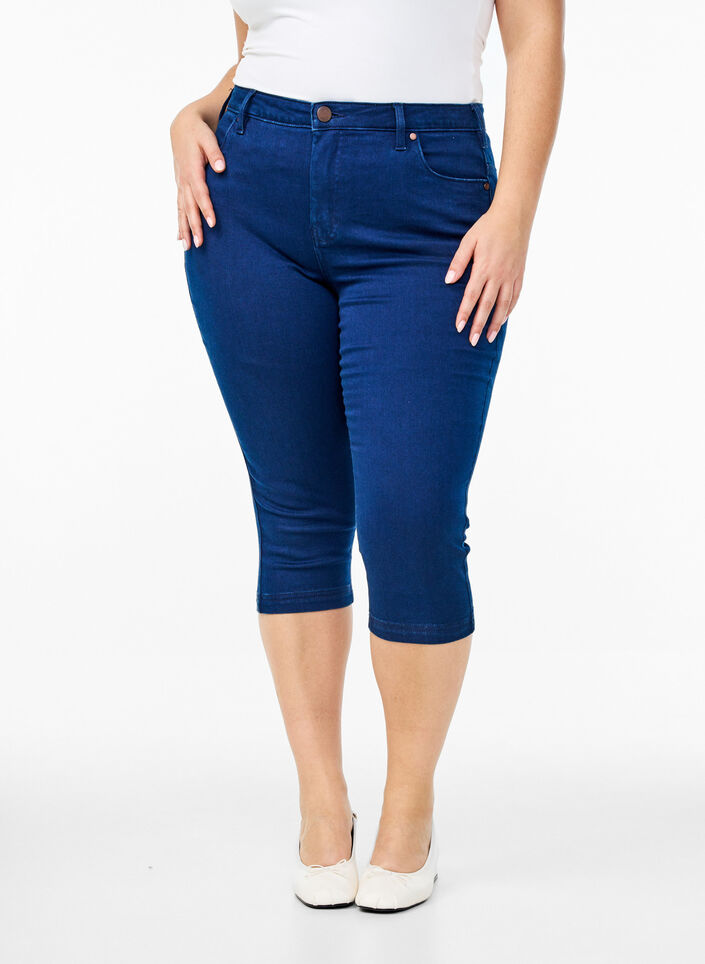 Amy capri jeans met hoge taille en super strakke pasvorm, Blauw, Packshot image number 2