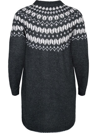 Robe en maille à motifs en laine, Dark Grey Mel Comb, Packshot image number 1