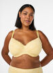 Soutien-gorge rembourr&eacute; avec dentelle et texture dobby, Jaune clair, Model image number 0