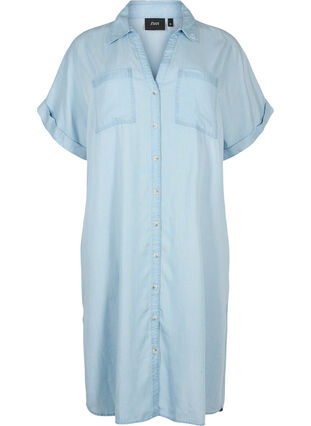 Robes à manches courtes en lyocell (TENCEL™), Light blue denim, Packshot image number 0