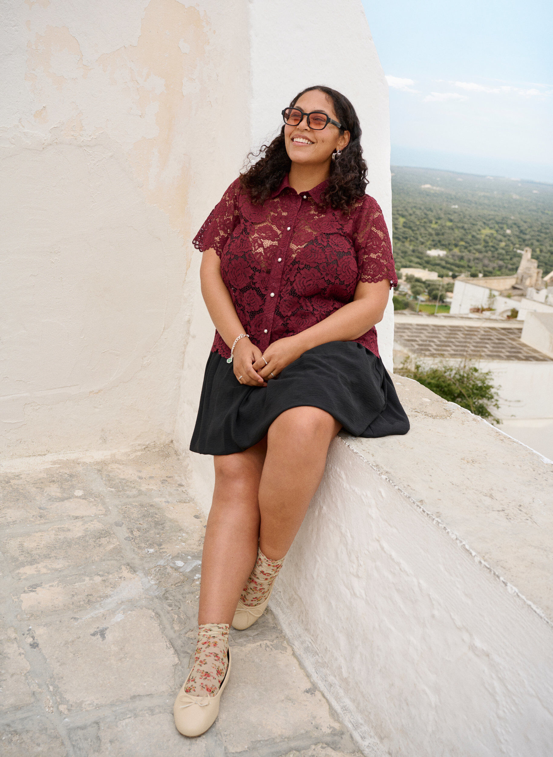 ZizziKorte ballonrok met een elastische taille, Zwart, Image image number 0