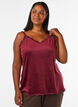 Velour top met kanten rand, Rood, Model image number 0