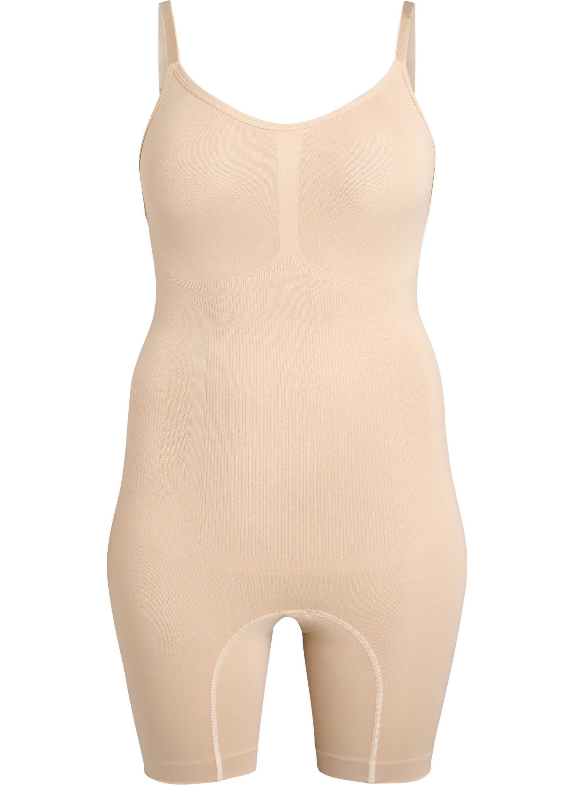 ZizziShapewear body met opening aan de onderkant, Beige, Packshot image number 0