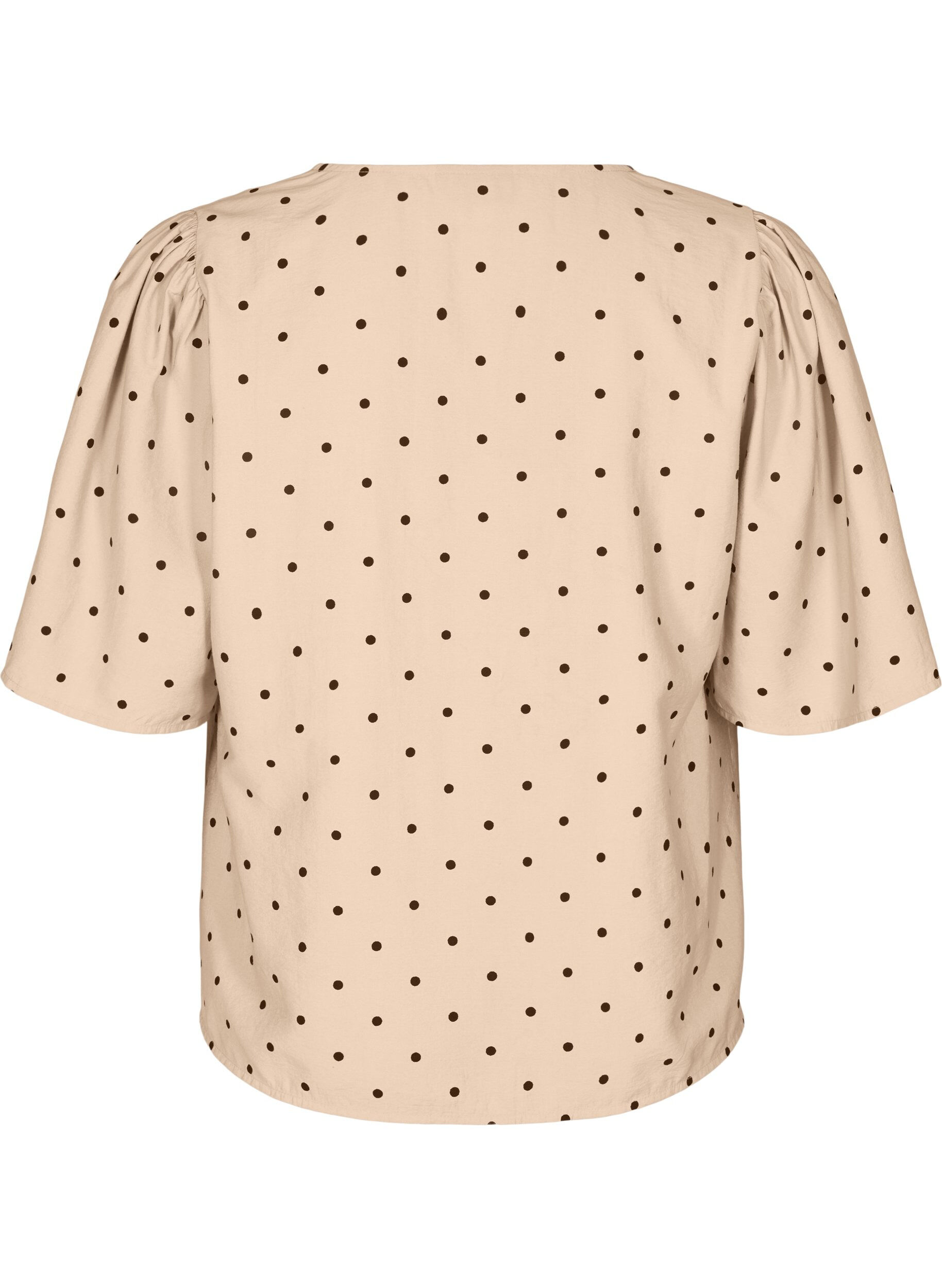 ZizziBlouse met losse mouwen en een V-hals, Beige, Packshot image number 1