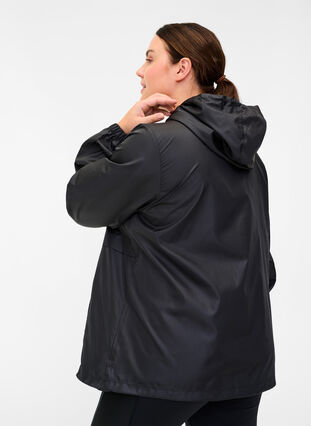 Veste de sport avec fermeture éclair et capuche, Black, Model image number 1