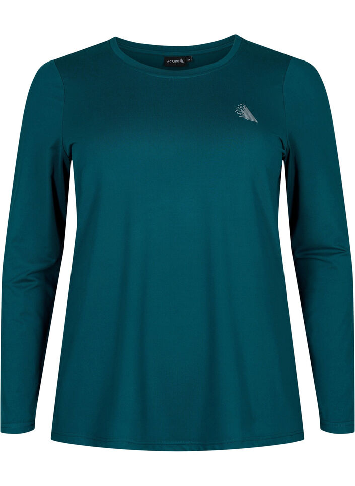 Sport shirt met lange mouw, Deep Teal, Packshot image number 0