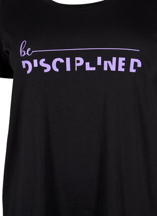 Sport-T-shirt met print, Black w. Disciplined, Packshot image number 2