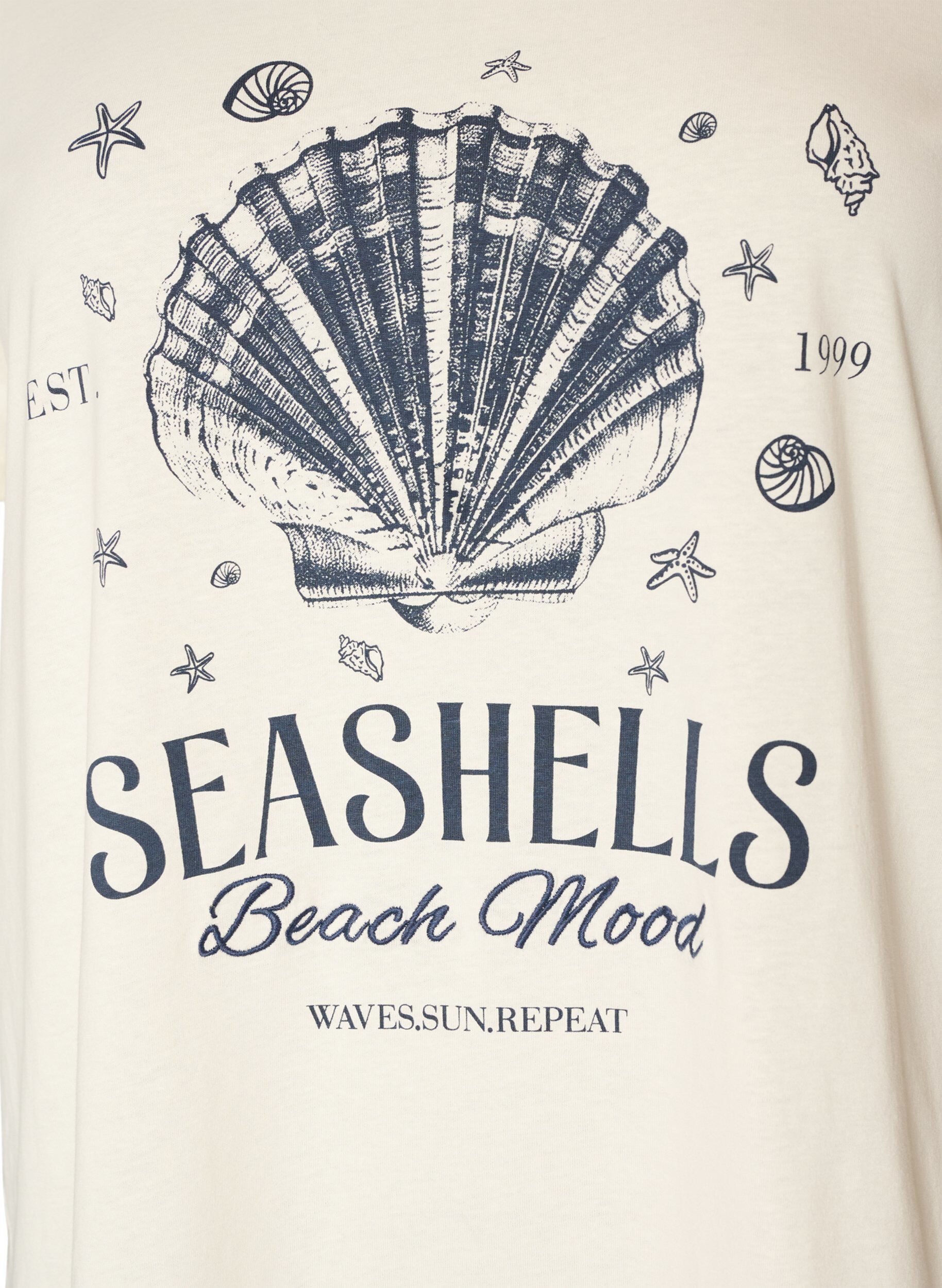 ZizziKatoenen T-shirt met print, Vanille, Packshot image number 2