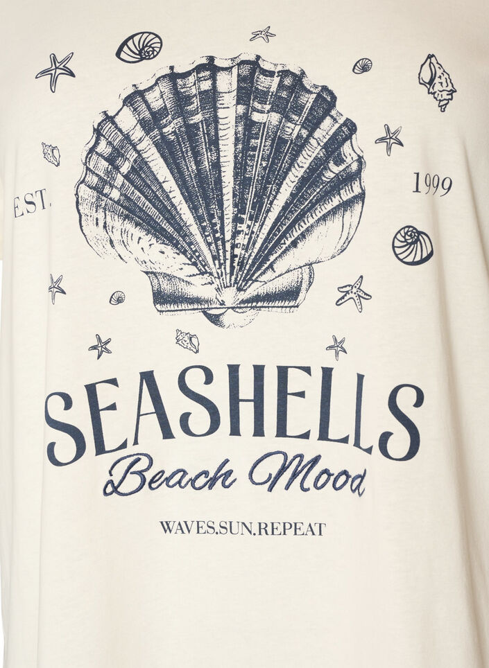 Katoenen T-shirt met print, Vanille, Packshot image number 2