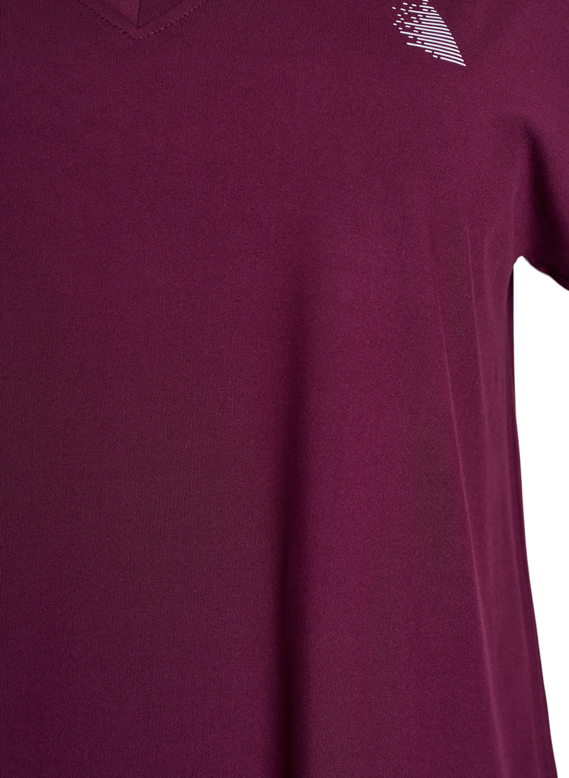 ZizziT-shirt de sport ample avec col en v, Bordeaux, Packshot image number 2