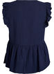 Blouse sans manches en mousseline de coton avec volants, Bleu, Packshot image number 1