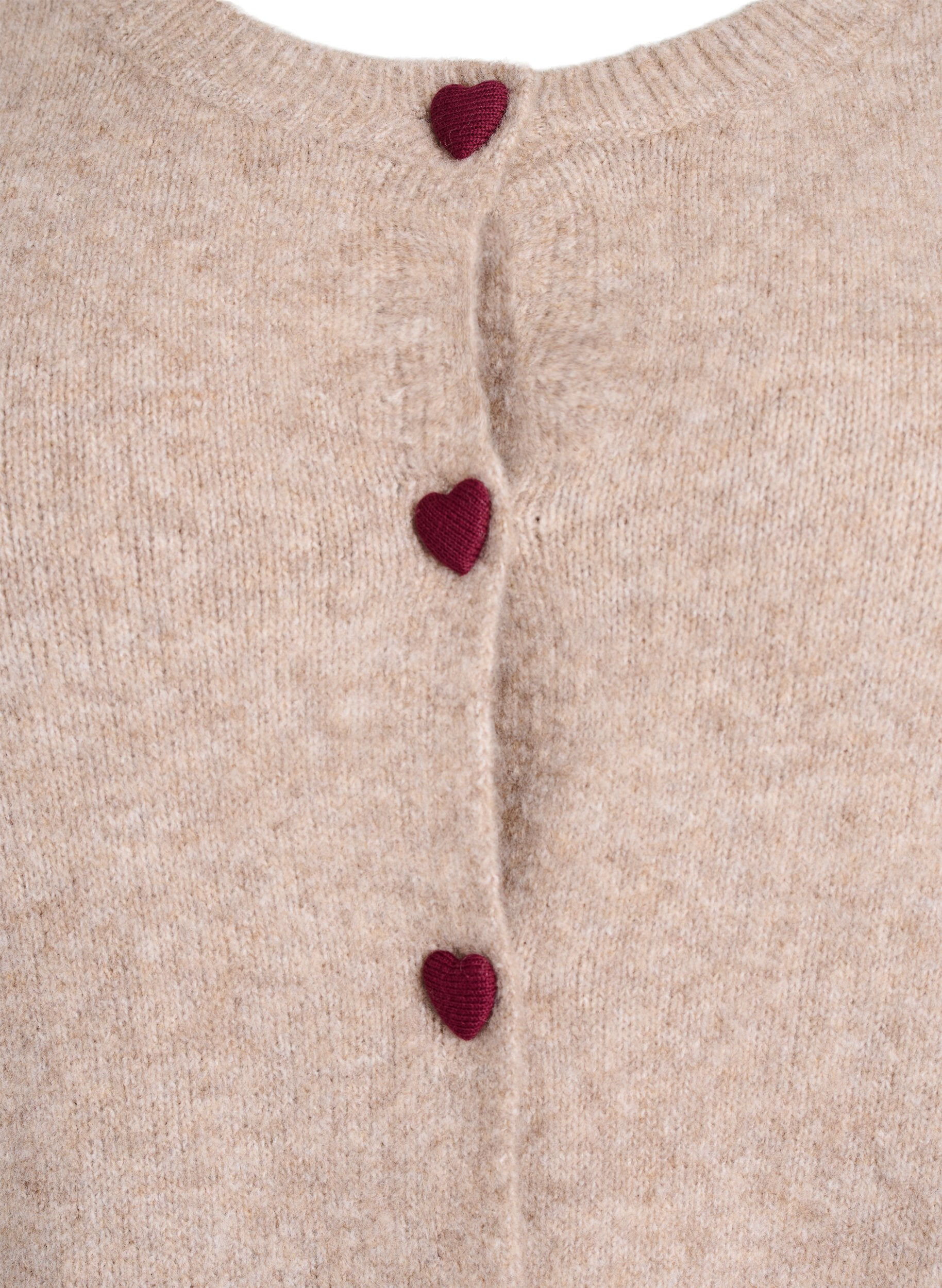 ZizziCardigan met hartvormige knopen, Beige, Packshot image number 2